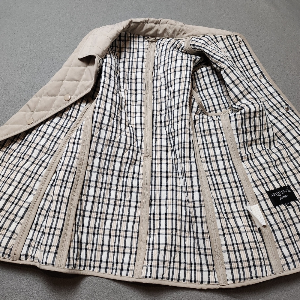 Quilted Jacket Fall / Spring Chore Style Quilted Jacket Petite Sz 7/8 - Picture 8 of 12
